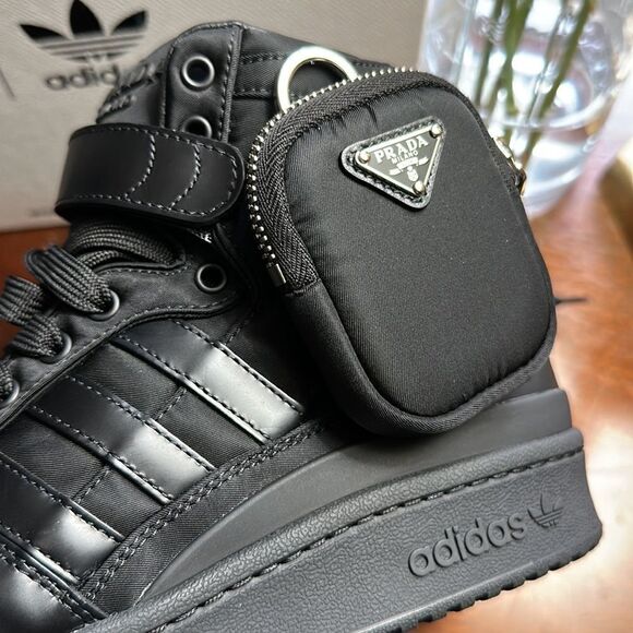 ADIDAS X PRADA RE-Nylon Forum High Black Sneakers - Picture 4 of 7